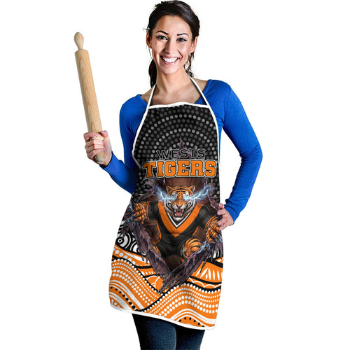 Wests Tigers Apron The Scream of Lightning Eyes - Indigenous Dot Ripping Effect