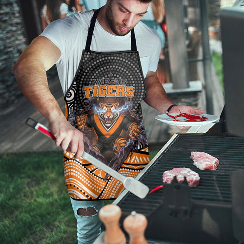 Wests Tigers Apron The Scream of Lightning Eyes - Indigenous Dot Ripping Effect