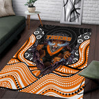 Wests Tigers Area Rug The Scream of Lightning Eyes - Indigenous Dot Ripping Effect
