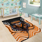 Wests Tigers Area Rug The Scream of Lightning Eyes - Indigenous Dot Ripping Effect