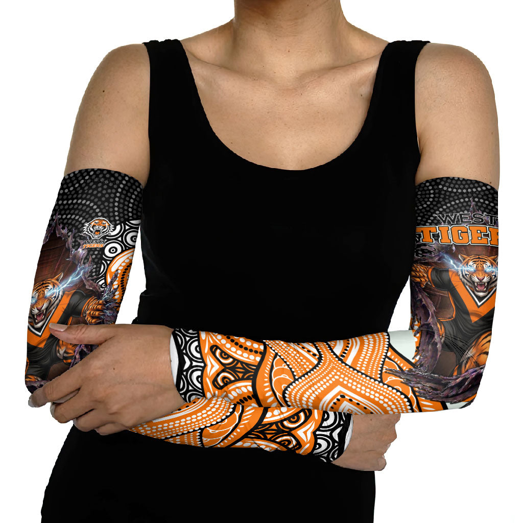 Wests Tigers Arm Sleeves The Scream of Lightning Eyes - Indigenous Dot Ripping Effect