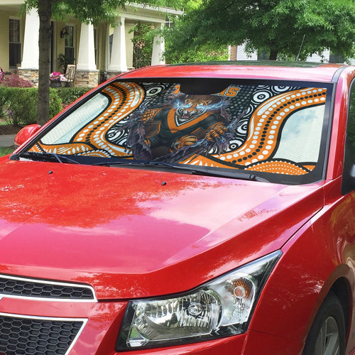 Wests Tigers Auto Sun Shade The Scream of Lightning Eyes - Indigenous Dot Ripping Effect