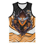Wests Tigers Basketball Jersey The Scream of Lightning Eyes - Indigenous Dot Ripping Effect