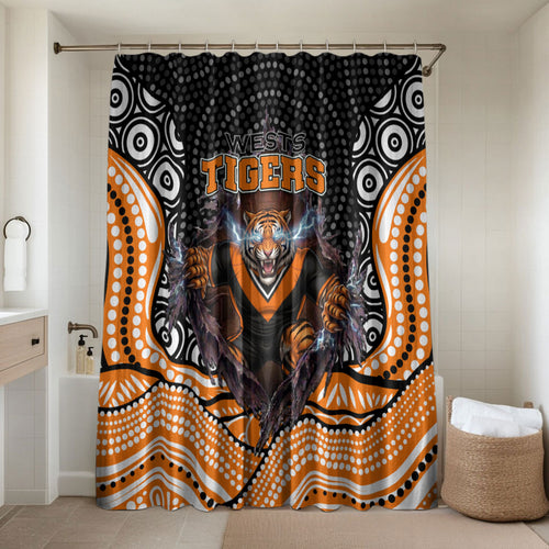 Wests Tigers Bathroom Set The Scream of Lightning Eyes - Indigenous Dot Ripping Effect