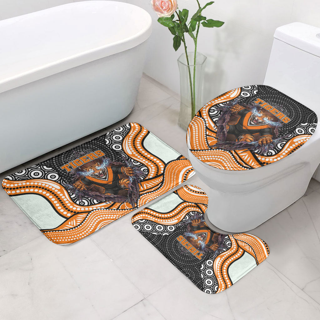 Wests Tigers Bathroom Set The Scream of Lightning Eyes - Indigenous Dot Ripping Effect