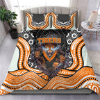 Wests Tigers Bedding Set The Scream of Lightning Eyes - Indigenous Dot Ripping Effect