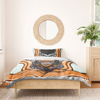 Wests Tigers Bedding Set The Scream of Lightning Eyes - Indigenous Dot Ripping Effect