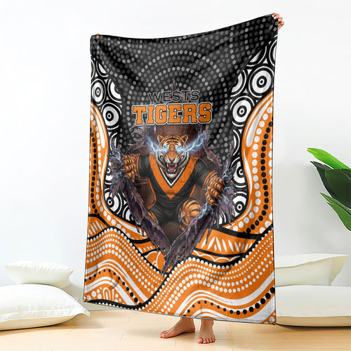Wests Tigers Blanket The Scream of Lightning Eyes - Indigenous Dot Ripping Effect
