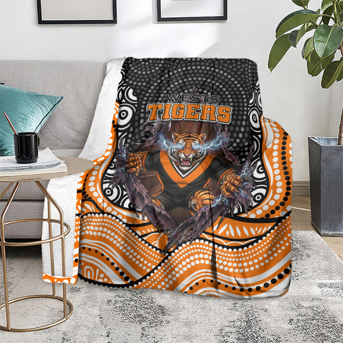 Wests Tigers Blanket The Scream of Lightning Eyes - Indigenous Dot Ripping Effect