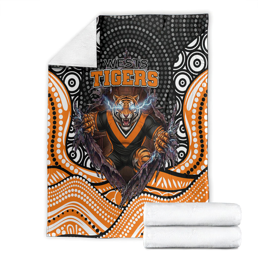 Wests Tigers Blanket The Scream of Lightning Eyes - Indigenous Dot Ripping Effect