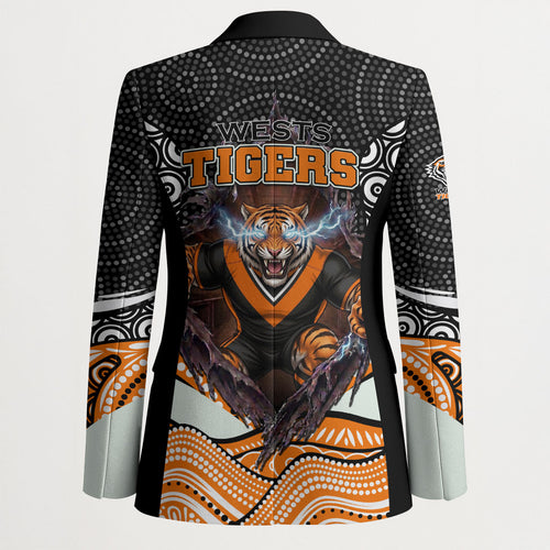 Wests Tigers Blazer The Scream of Lightning Eyes - Indigenous Dot Ripping Effect
