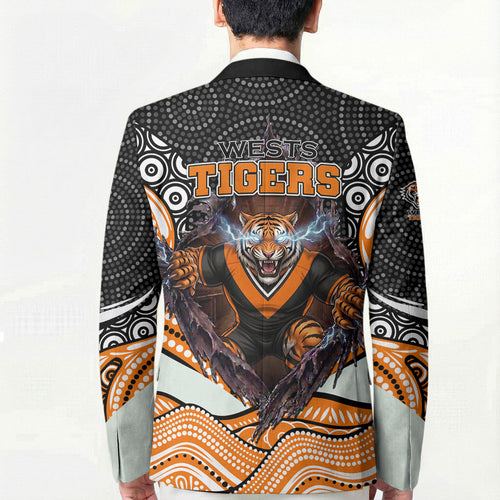 Wests Tigers Blazer The Scream of Lightning Eyes - Indigenous Dot Ripping Effect