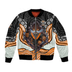Wests Tigers Bomber Jacket The Scream of Lightning Eyes - Indigenous Dot Ripping Effect