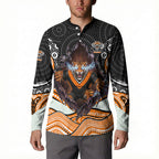 Wests Tigers Button Sweatshirt The Scream of Lightning Eyes - Indigenous Dot Ripping Effect