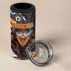 Wests Tigers 4 in 1 Can Cooler Tumbler The Scream of Lightning Eyes - Indigenous Dot Ripping Effect
