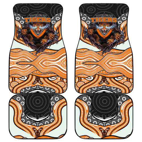 Wests Tigers Car Mats The Scream of Lightning Eyes - Indigenous Dot Ripping Effect