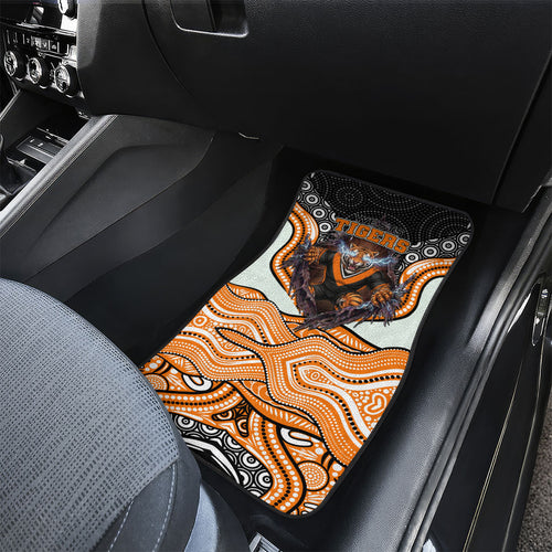 Wests Tigers Car Mats The Scream of Lightning Eyes - Indigenous Dot Ripping Effect