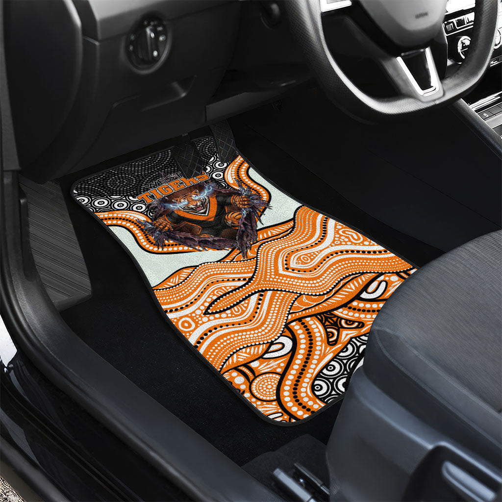 Wests Tigers Car Mats The Scream of Lightning Eyes - Indigenous Dot Ripping Effect