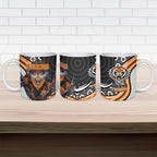 Wests Tigers Ceramic Mug The Scream of Lightning Eyes - Indigenous Dot Ripping Effect
