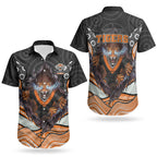 Wests Tigers Couples Matching Off Shoulder Maxi Dress and Hawaiian Shirt The Scream of Lightning Eyes - Indigenous Dot Ripping Effect