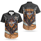 Wests Tigers Couples Matching Off Shoulder Short Dress and Hawaiian Shirt The Scream of Lightning Eyes - Indigenous Dot Ripping Effect