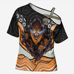 Wests Tigers Cross Shoulder Shirt The Scream of Lightning Eyes - Indigenous Dot Ripping Effect