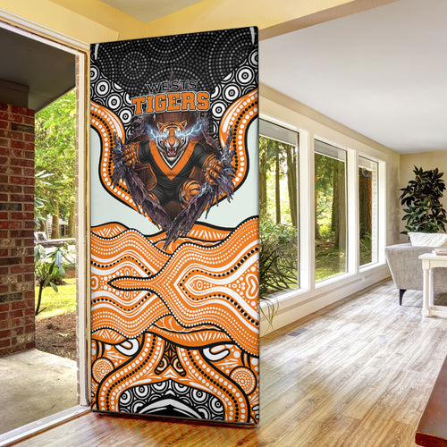 Wests Tigers Door Cover The Scream of Lightning Eyes - Indigenous Dot Ripping Effect