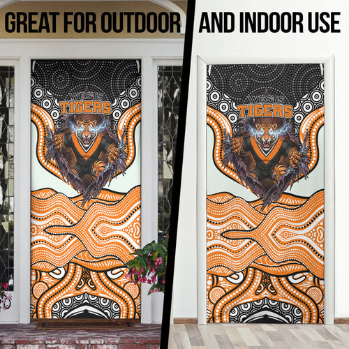Wests Tigers Door Cover The Scream of Lightning Eyes - Indigenous Dot Ripping Effect
