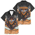 Wests Tigers Family Matching Mermaid Dress and Hawaiian Shirt The Scream of Lightning Eyes - Indigenous Dot Ripping Effect