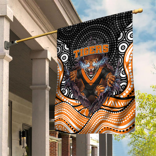 Wests Tigers Garden Flag The Scream of Lightning Eyes - Indigenous Dot Ripping Effect