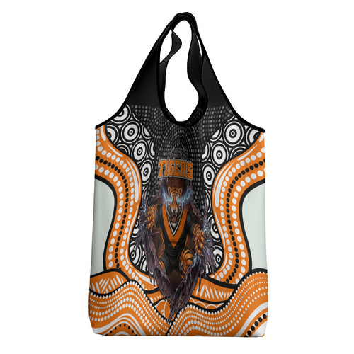 Wests Tigers Grocery Bag The Scream of Lightning Eyes - Indigenous Dot Ripping Effect