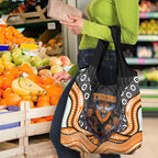 Wests Tigers Grocery Bag The Scream of Lightning Eyes - Indigenous Dot Ripping Effect