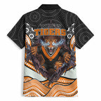 Wests Tigers Hawaiian Shirt The Scream of Lightning Eyes - Indigenous Dot Ripping Effect