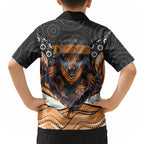 Wests Tigers Hawaiian Shirt The Scream of Lightning Eyes - Indigenous Dot Ripping Effect