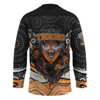 Wests Tigers Hockey Jersey The Scream of Lightning Eyes - Indigenous Dot Ripping Effect