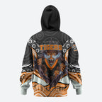 Wests Tigers Hoodie The Scream of Lightning Eyes - Indigenous Dot Ripping Effect