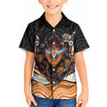 Wests Tigers Kid Hawaiian Shirt The Scream of Lightning Eyes - Indigenous Dot Ripping Effect