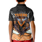 Wests Tigers Kid Polo Shirt The Scream of Lightning Eyes - Indigenous Dot Ripping Effect