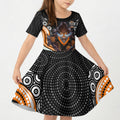 Wests Tigers Kid Short Sleeve Dress The Scream of Lightning Eyes - Indigenous Dot Ripping Effect