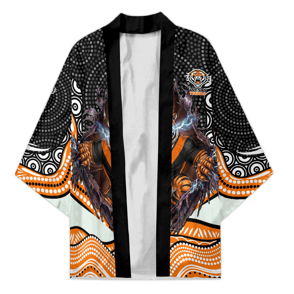 Wests Tigers Kimono The Scream of Lightning Eyes - Indigenous Dot Ripping Effect