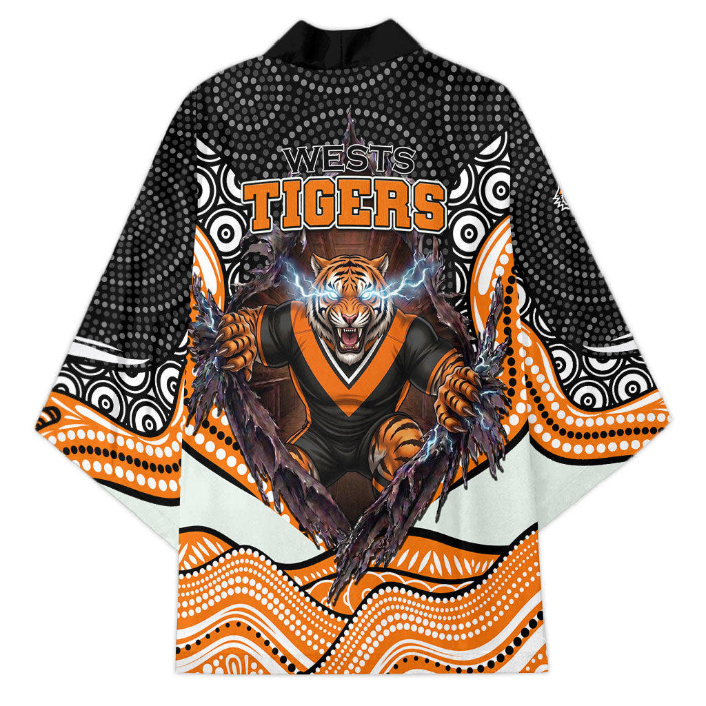 Wests Tigers Kimono The Scream of Lightning Eyes - Indigenous Dot Ripping Effect