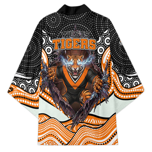 Wests Tigers Kimono The Scream of Lightning Eyes - Indigenous Dot Ripping Effect
