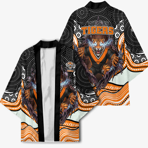 Wests Tigers Kimono The Scream of Lightning Eyes - Indigenous Dot Ripping Effect