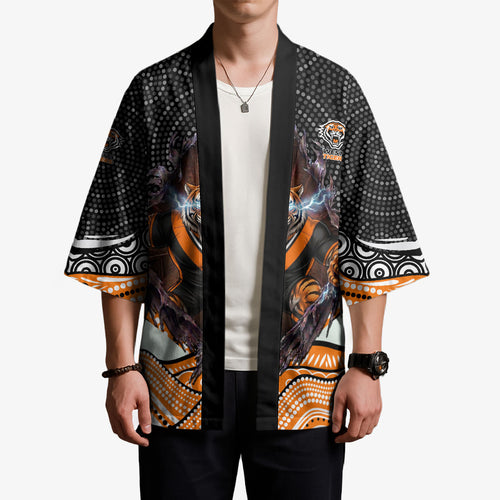 Wests Tigers Kimono The Scream of Lightning Eyes - Indigenous Dot Ripping Effect