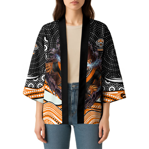 Wests Tigers Kimono The Scream of Lightning Eyes - Indigenous Dot Ripping Effect