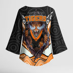 Wests Tigers Kimono Sleeve Blouse The Scream of Lightning Eyes - Indigenous Dot Ripping Effect