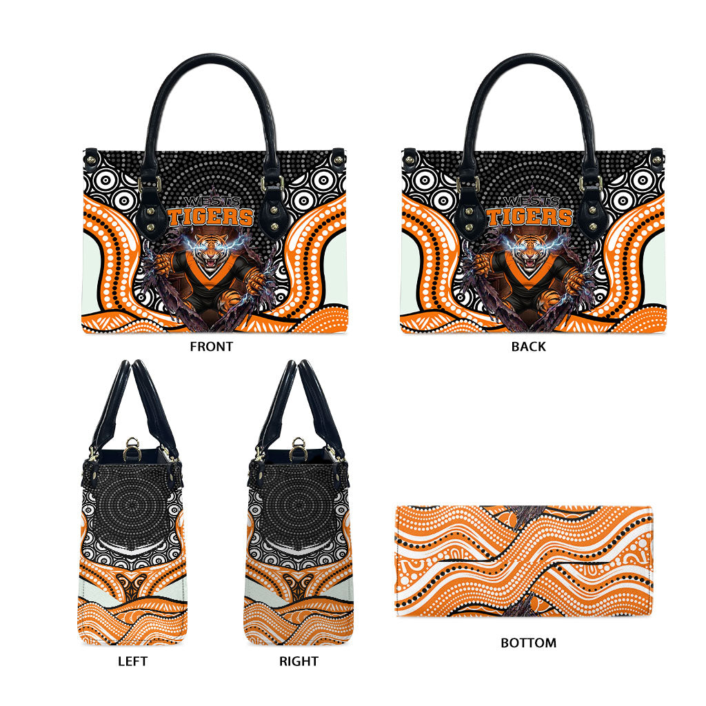 Wests Tigers Leather Bag The Scream of Lightning Eyes - Indigenous Dot Ripping Effect