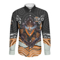 Wests Tigers Long Sleeve Button Shirt The Scream of Lightning Eyes - Indigenous Dot Ripping Effect