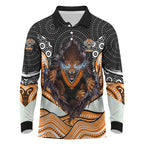 Wests Tigers Long Sleeve Polo Shirt The Scream of Lightning Eyes - Indigenous Dot Ripping Effect