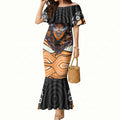 Wests Tigers Mermaid Dress The Scream of Lightning Eyes - Indigenous Dot Ripping Effect
